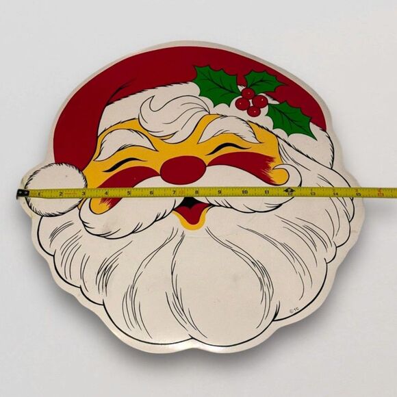 Vintage 90's Santa Placemat Christmas Town and Country Linen Vinyl 1994 - Picture 15 of 15